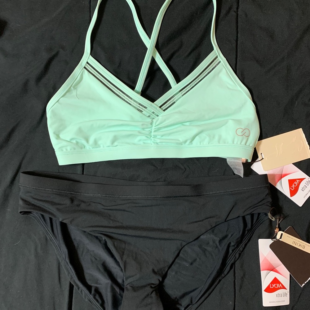 CALIA Rushed Trim Top and Wide Banded Bottoms